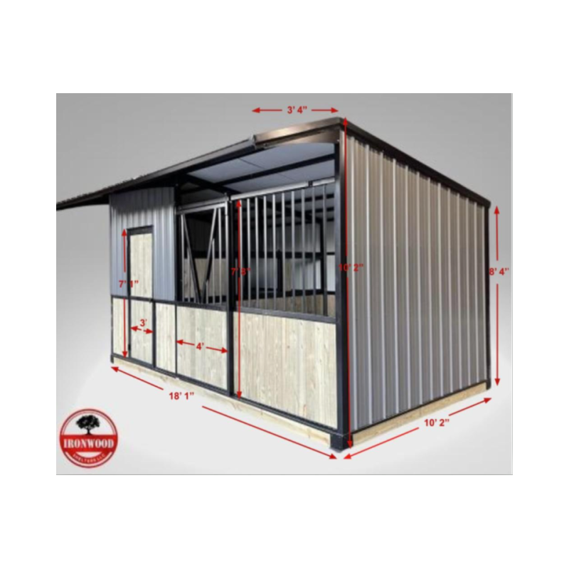 Ironwood Deluxe Animal Shelter DIY Stall Kit 10 x 18 ft 2
