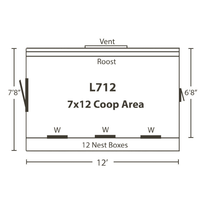Hen House Collection Large Lean To Chicken Coop 7 x 12' L712