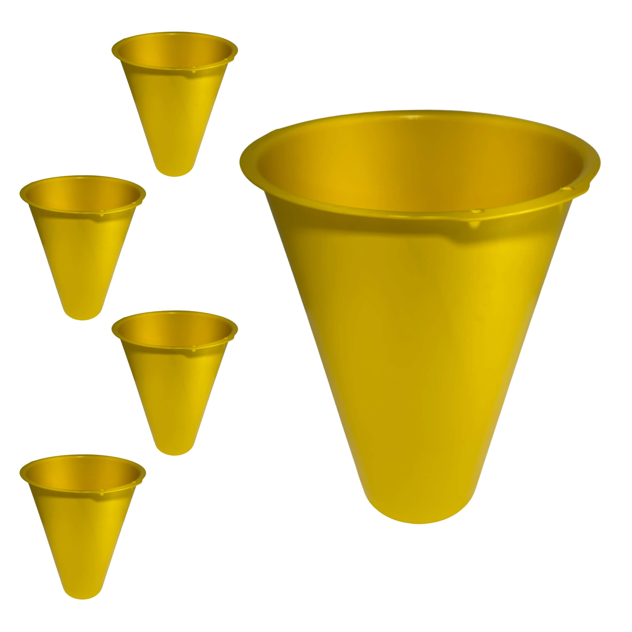 Large poultry restraining cone measuring 20 inches tall and 15 inches across the top.