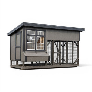 Lean To Coop with Covered Run L716C | Hen House Collection