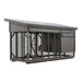 Lean To Coop with Covered Run L716C | Hen House Collection back of dark gray coop black trim