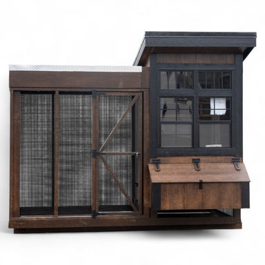 Lean To Coop with Flower Bed Top L510GRC | Hen House Collection front of coop