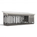 Lean To Coop with Large Covered Run L724C | Hen House Collection back of dark gray coop light gray trim