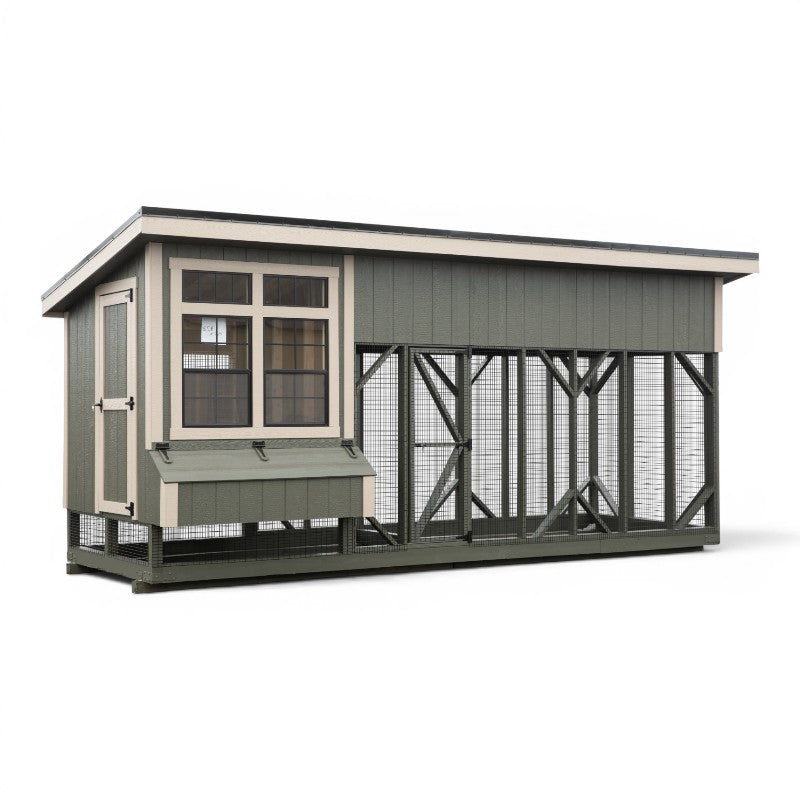 Lean To Coop with Large Run L720C | Hen House Collection
