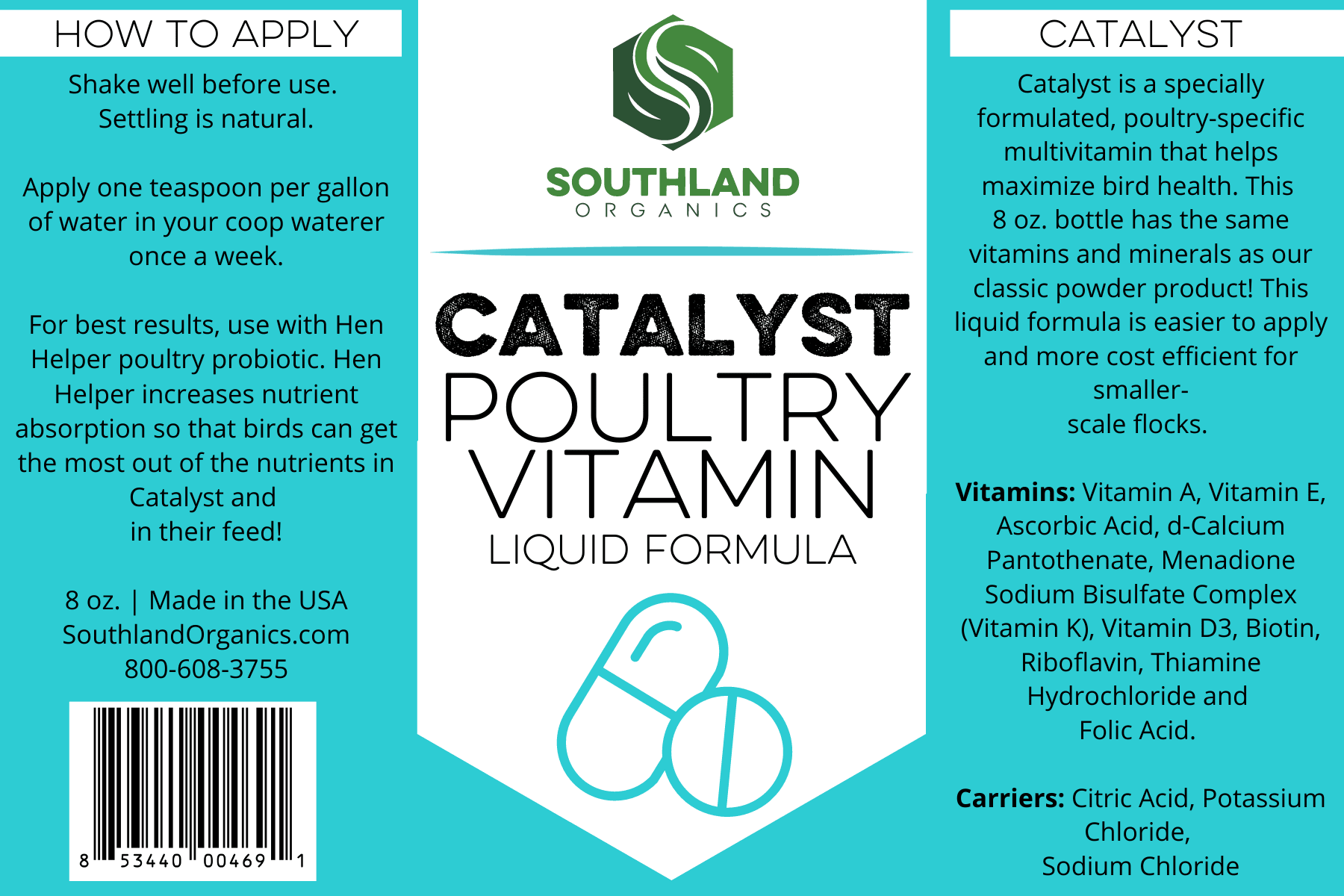 Southland Organics Catalyst | Poultry Vitamin Liquid Formula instructions