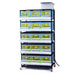 Multi-tier Cimuka poultry grow-out cage with removable feeding troughs and manure trays.