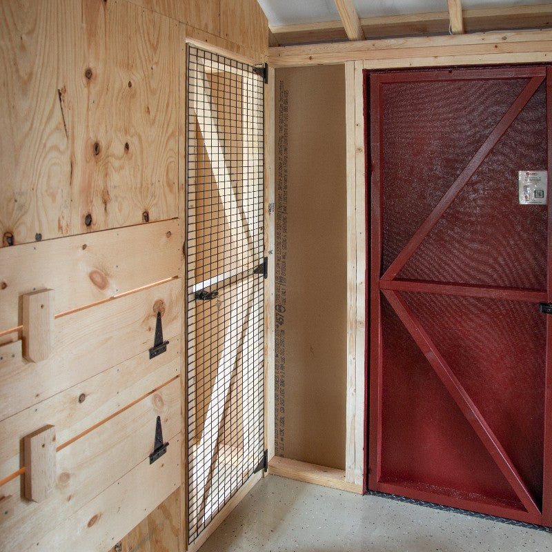 Multibreed Chicken Coop w/ Back Run A1024LRC | Hen House Collection coop entrance from feed room