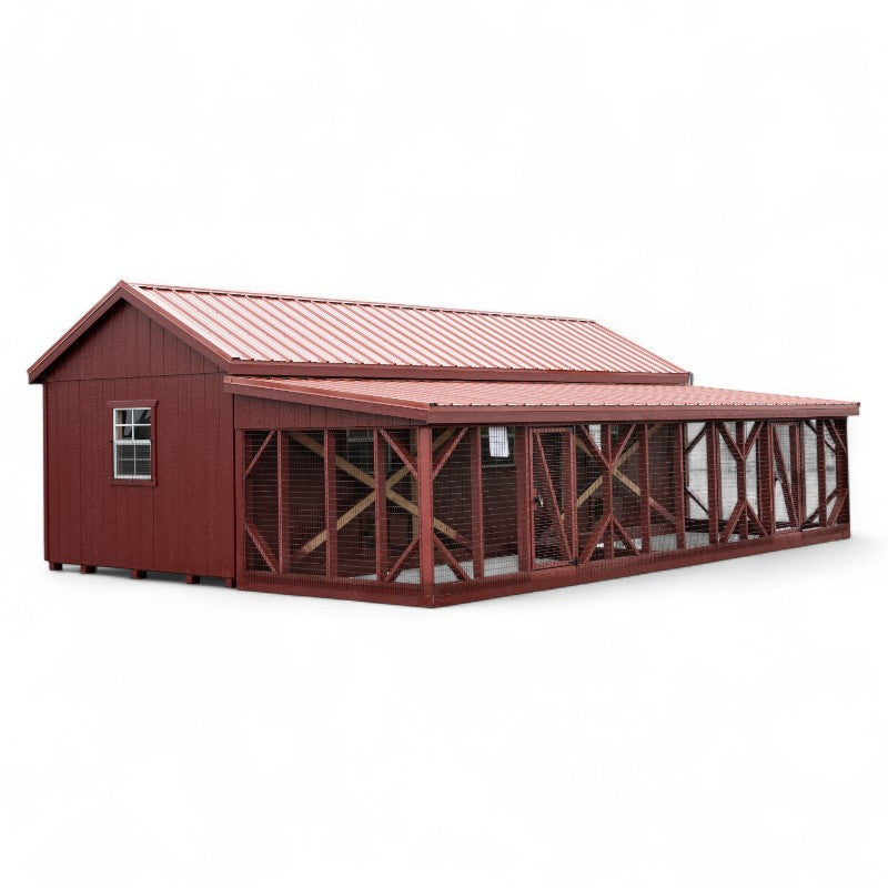 Multibreed Chicken Coop w/ Back Run A1024LRC | Hen House Collection run in the back of coop