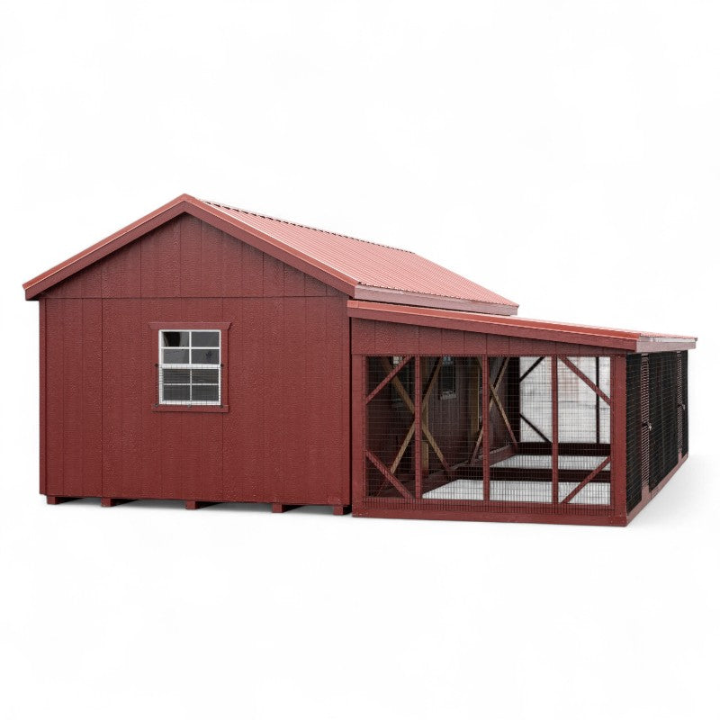 Multibreed Chicken Coop w/ Back Run A1024LRC | Hen House Collection side window