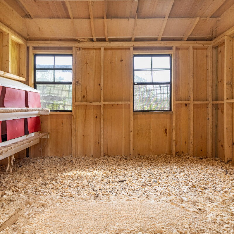 Multibreed Coop with Central Feed Room A1250CRGD | Hen House Collection coop area with nest boxes