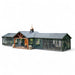 Multibreed Coop with Central Feed Room A1250CRGD | Hen House Collection front of coop with porch and cupola