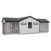 Multibreed Gable with Feed Room A828CRGD | Hen House Collection back of coop with two runs