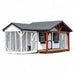 Multibreed Gable with Feed Room A828CRGD | Hen House Collection side of coop with porch and reverse gable roofline