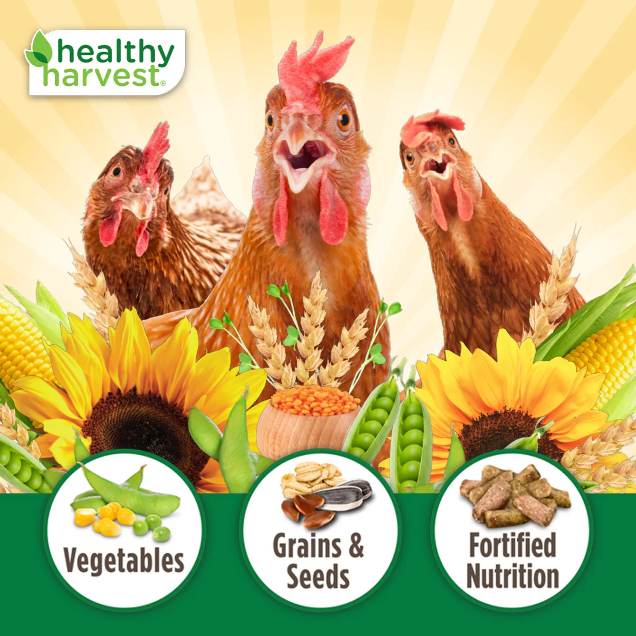Healthy Harvest Non-GMO Whole & Hearty - 30 lb vegetable,grains 7 seeds and fortified nutrition