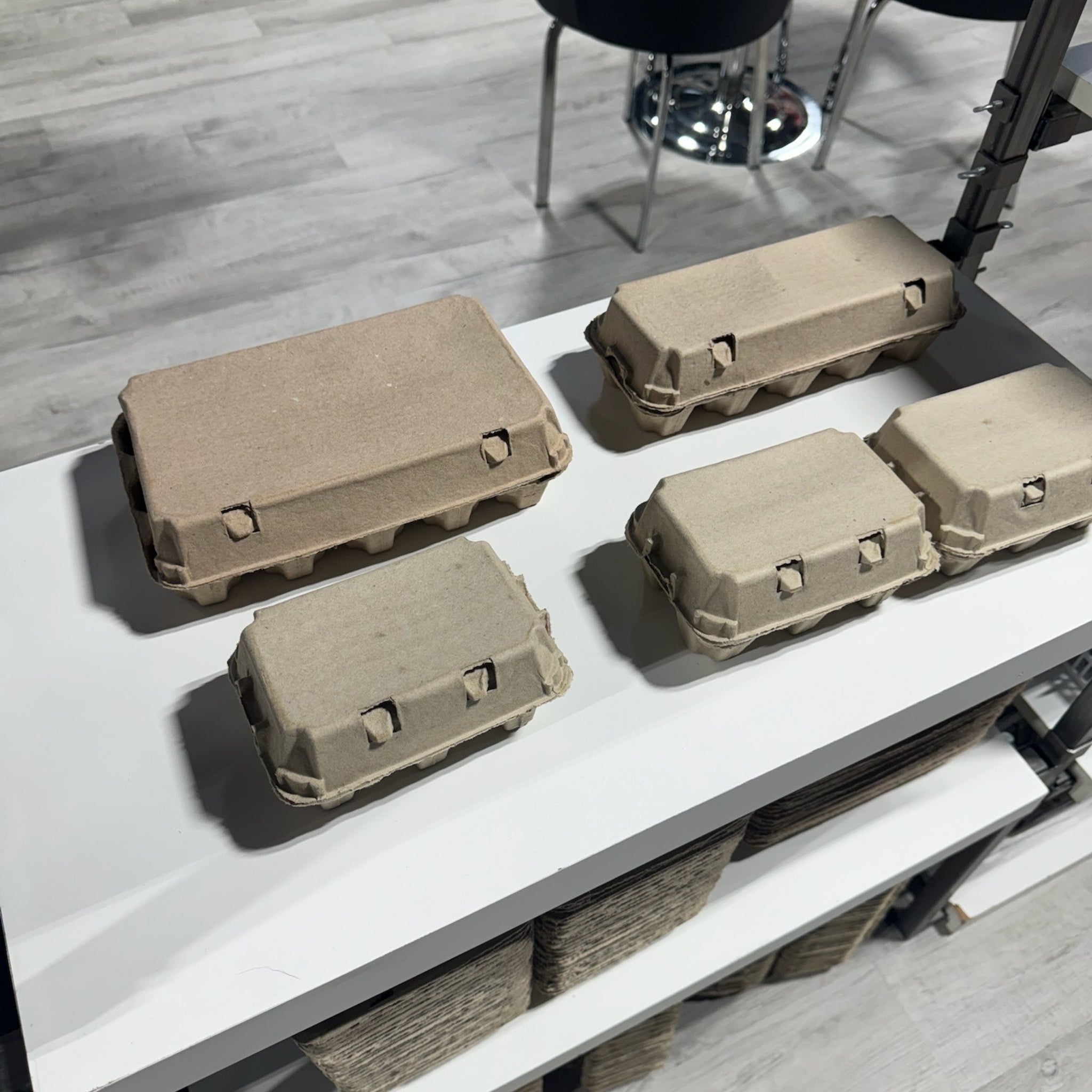 Hatching Time 12-Egg Cartons (2x6) - Natural Pulp, Flat Top Blank