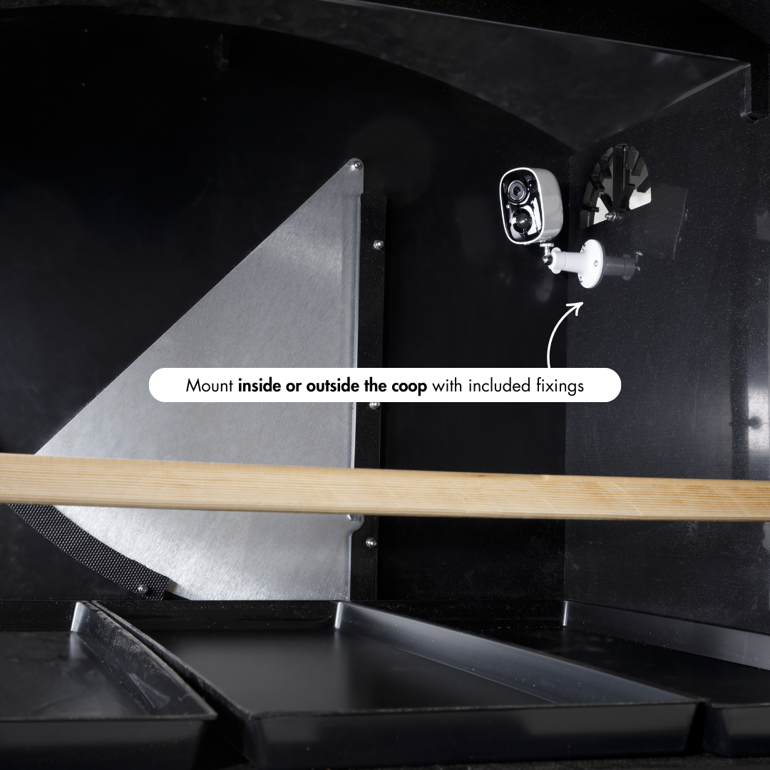 Nestera WiFi chicken coop camera mount inside the coop
