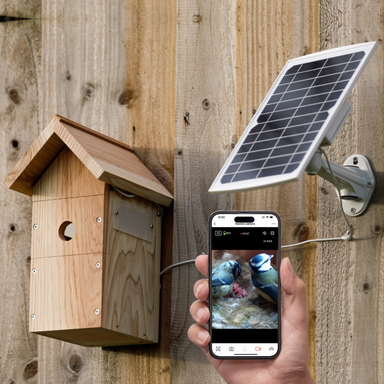 Nestera solar-powered WiFi bird house camera system