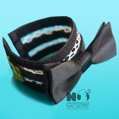 No-Crow Rooster Collar Bow Tie Black