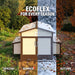 Outdoor chicken coop featuring EcoFlex composite construction and integrated metal mesh enclosure.