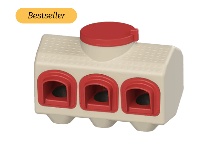 OverEZ Chicken Feeder Holds 50 lbs of Feed No-Waste