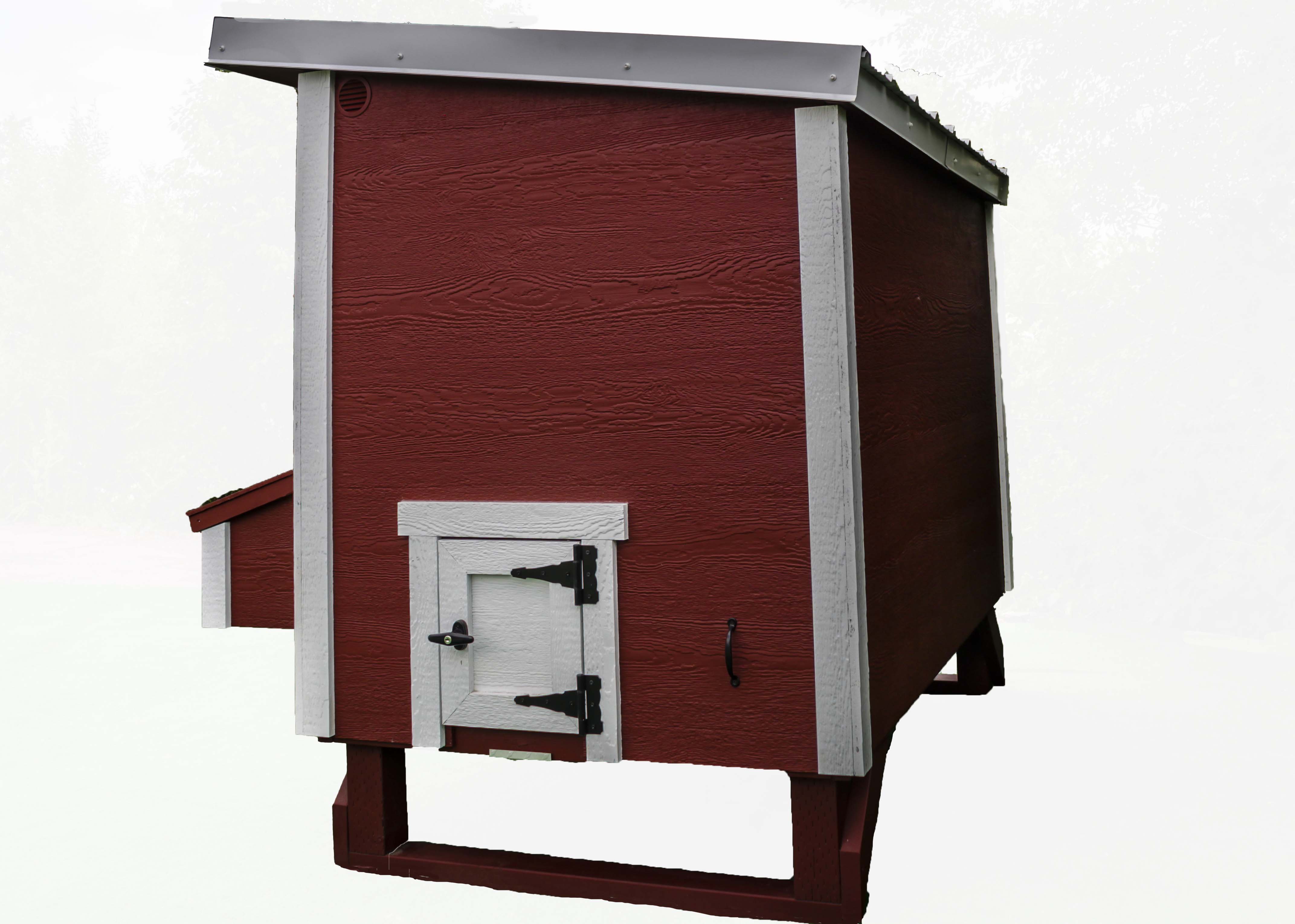 OverEZ Chicken Coop Large Up to 15 Chickens side and back view red