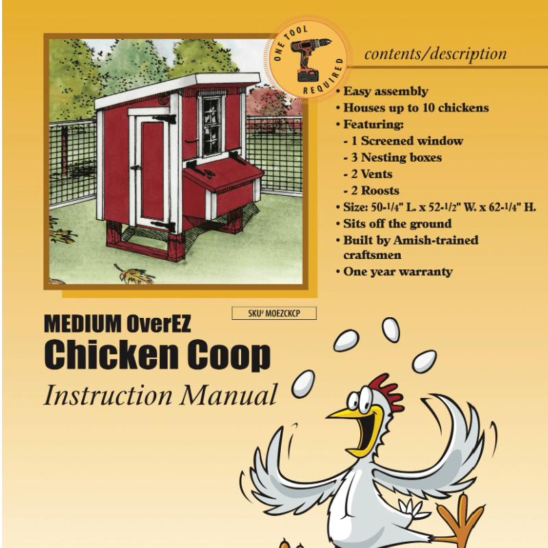 OverEZ Chicken Coop Medium Up to 10 Chickens assembly instructions 1