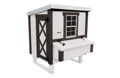 OverEZ Chicken Coop Medium Up to 10 Chickens white and black