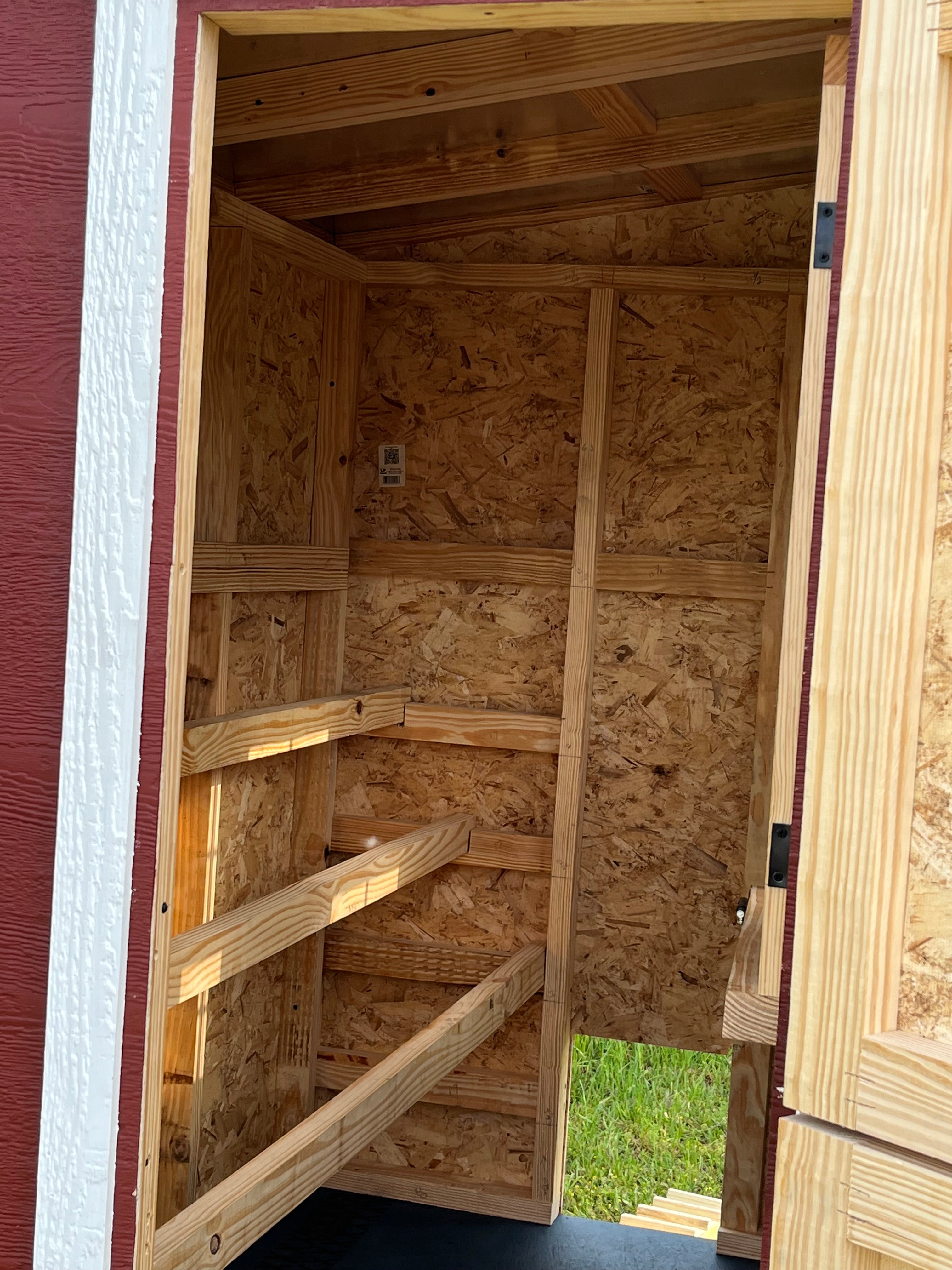 OverEZ Chicken Coop Walk-In Up to 18 Chickens inside view with roosts