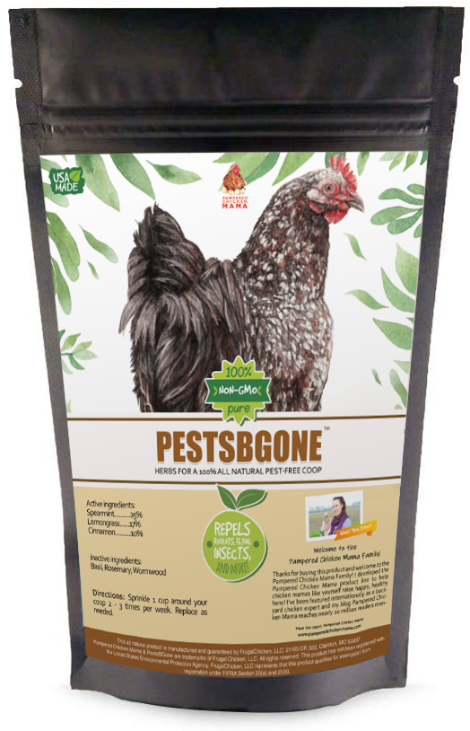 Pampered Chicken Mama PestsBGone for Keeping Chicken Coops Pest Free! All Natural & Safe [Repel Flies, Mosquitoes, Gnats, & More]