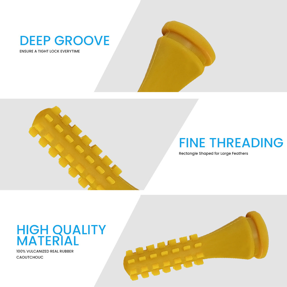 PF-PROFIA natural rubber poultry plucker replacement fingers in yellow.