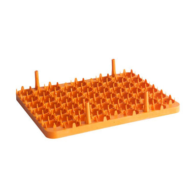 Plastic egg setter tray designed to hold 54 chicken eggs for incubation.