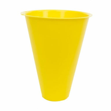 Plastic turkey and goose slaughtering cone with a 15-inch top diameter.