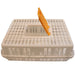 Polyethylene chicken transport cage with spring-loaded hinged top
