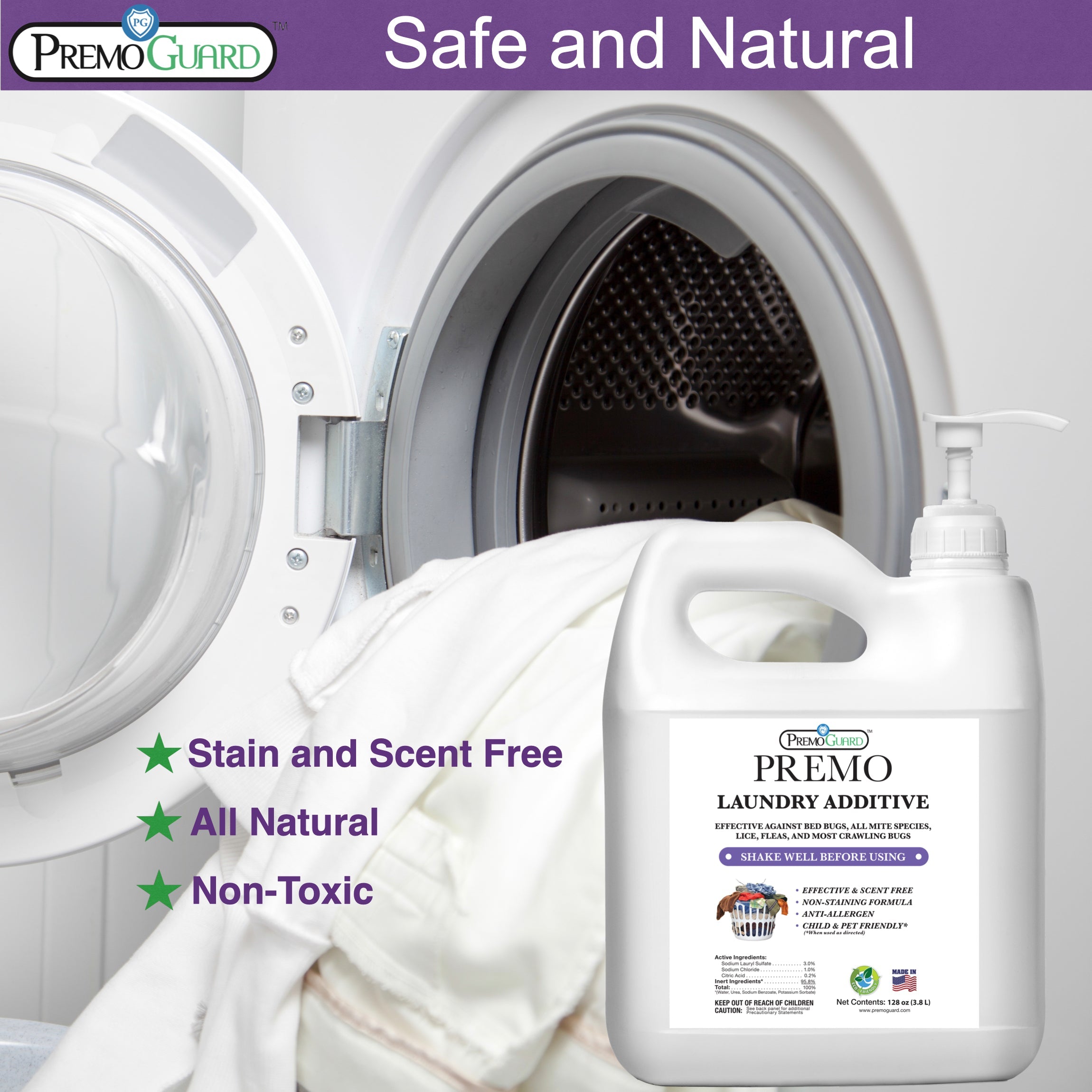 Poultry laundry additive for mites, lice and fleas on washable items