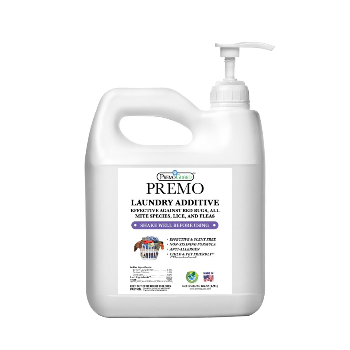 Premo Bed Bug & Mite Killer Laundry Additive for poultry household laundry 64oz