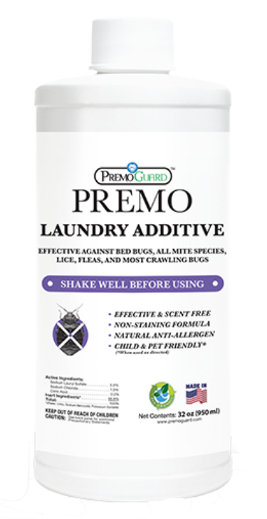 Premo Bed Bug & Mite Killer Laundry Additive for washable poultry-keeping clothing and bedding
