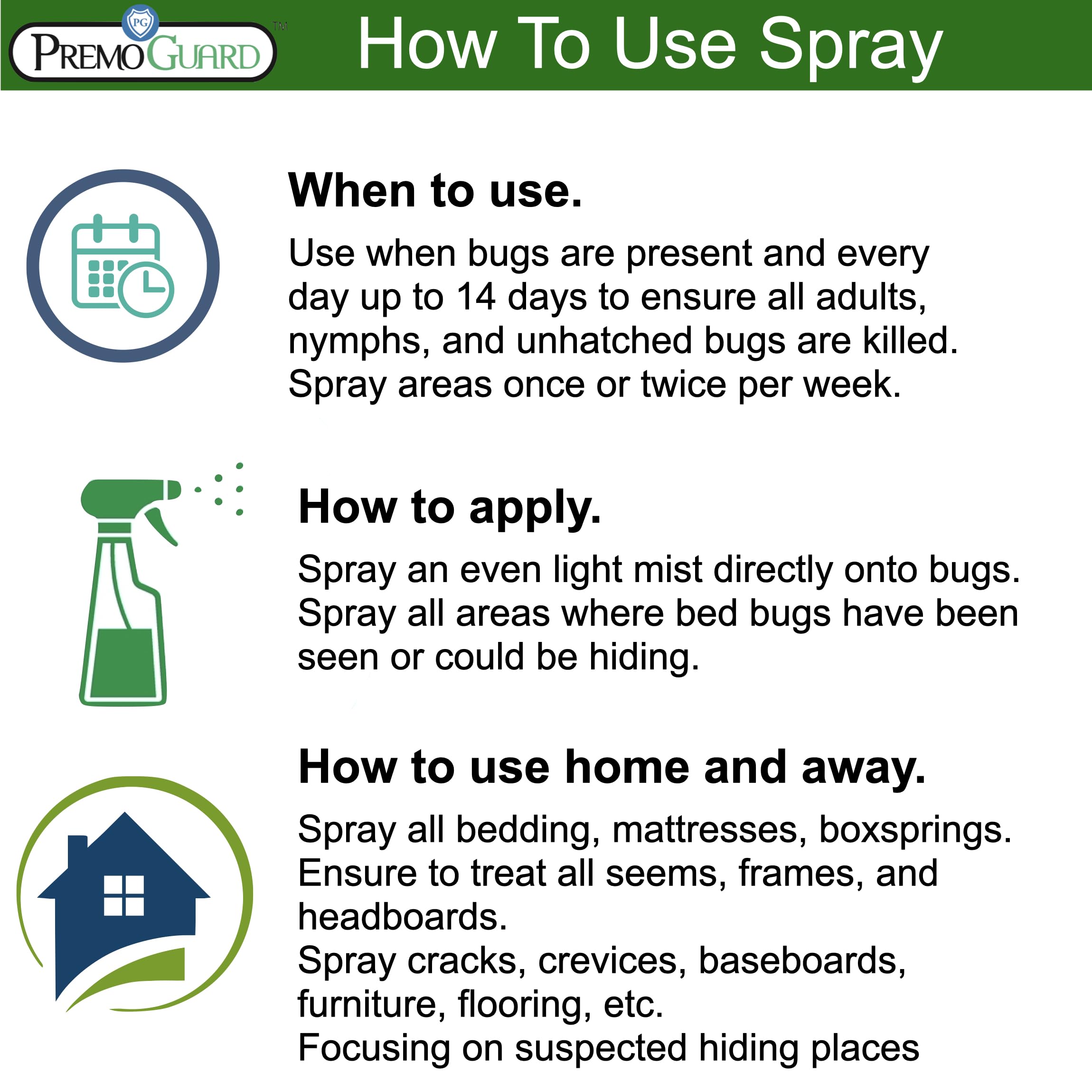 Premo Guard 3-pack natural poultry mite and lice spray How to Use Instruction