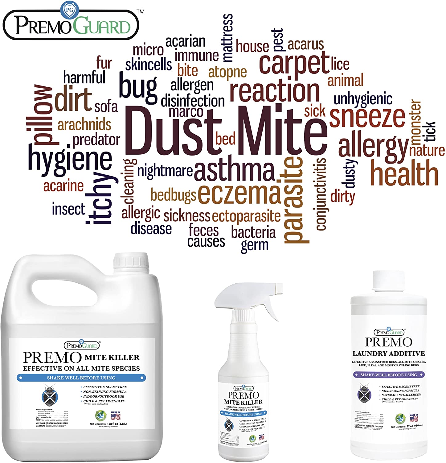 Premo Guard Mite Killer Spray and Laundry Additive