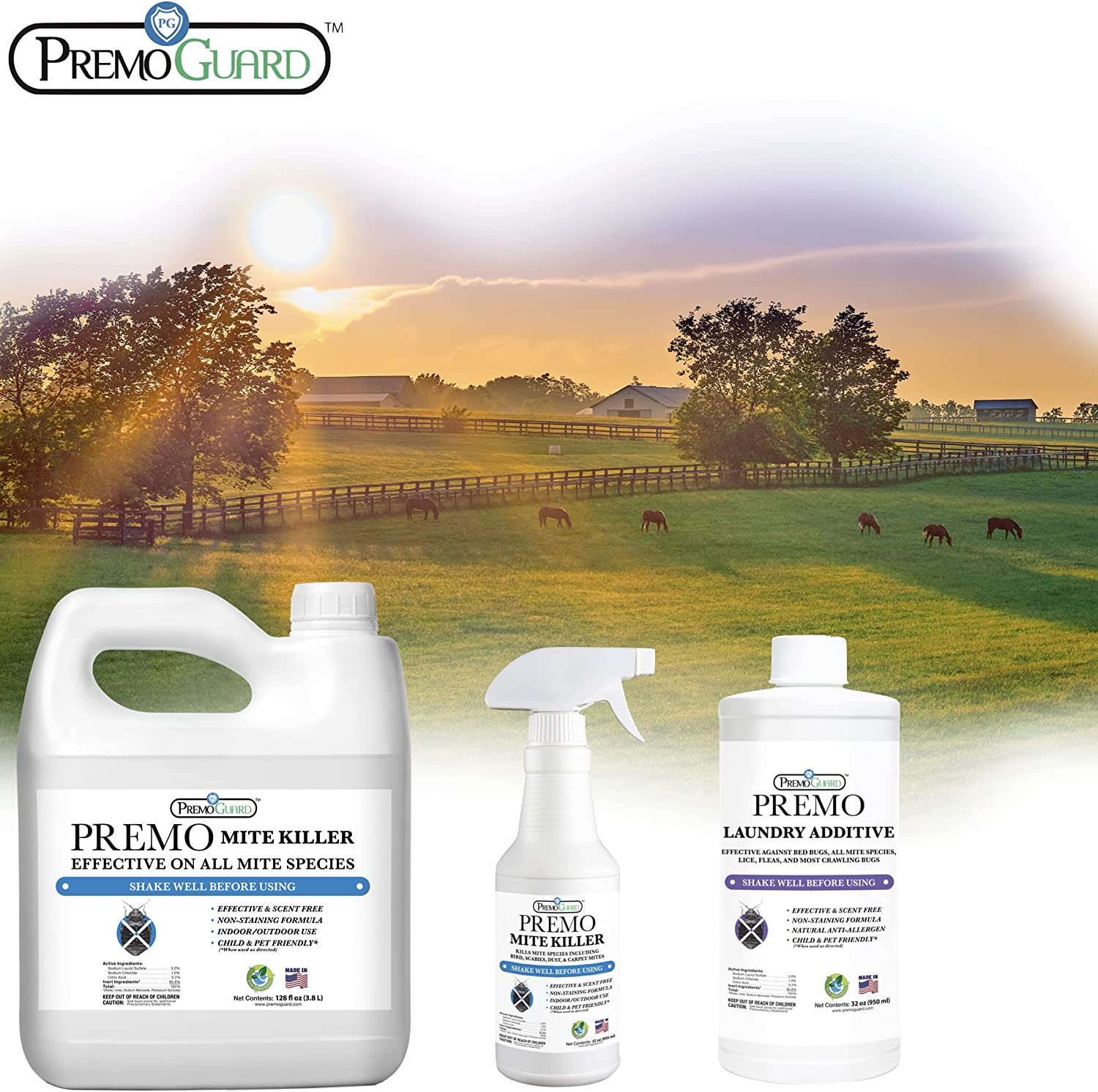 Premo Guard Mite Killer Spray and Laundry Additive Combo