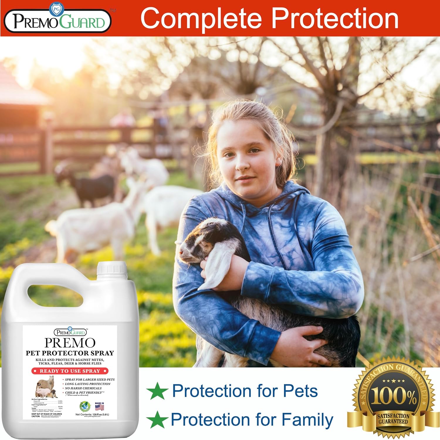Premo Guard Pet Protector Spray 128 oz complete protection