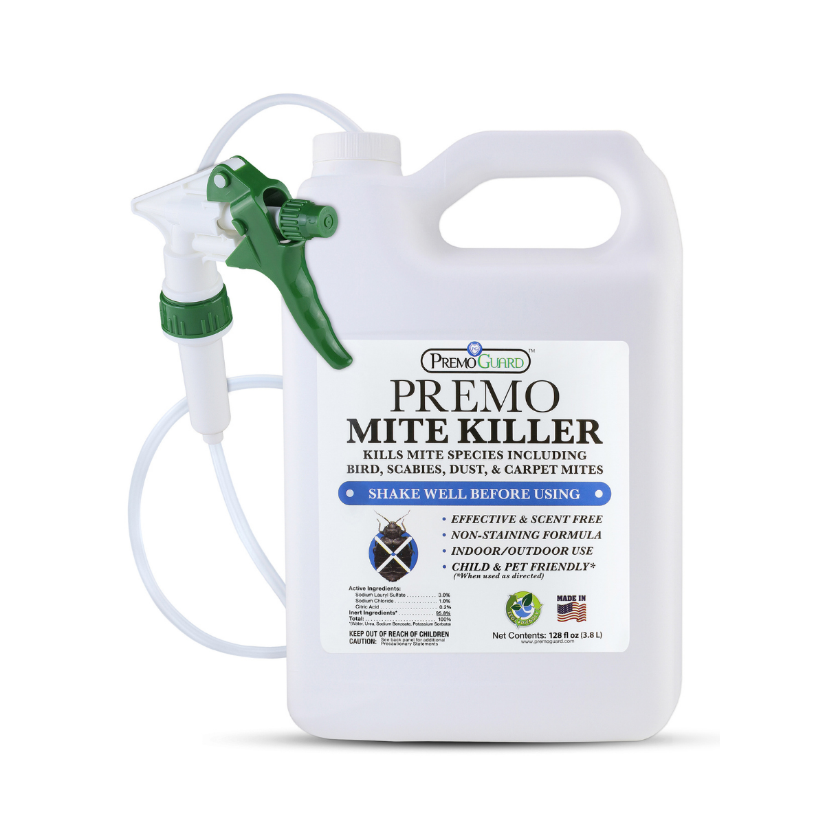 Premo Guard natural poultry and bird mite spray for chicken coops 128oz