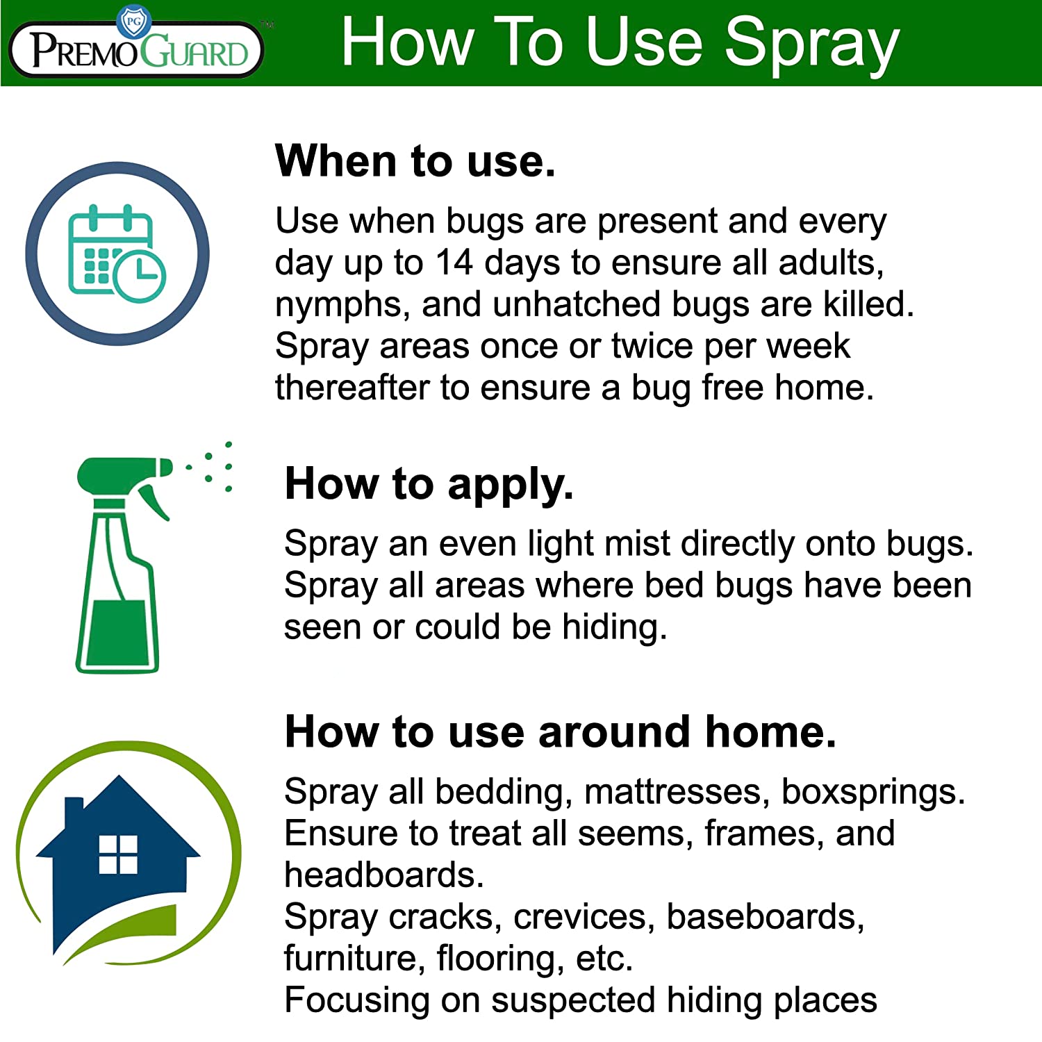Premo Guard natural poultry mite and lice killer insecticide spray how to use instruction