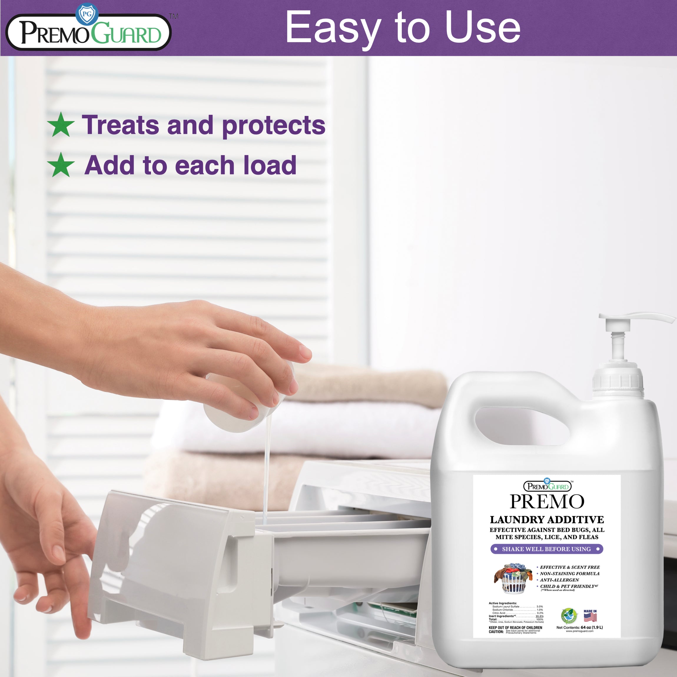 Premo Guard poultry laundry additive easy to use