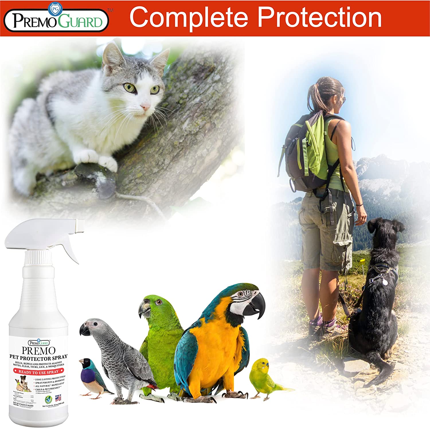 Premo Poultry Protector Spray for mites, lice, fleas complete protection