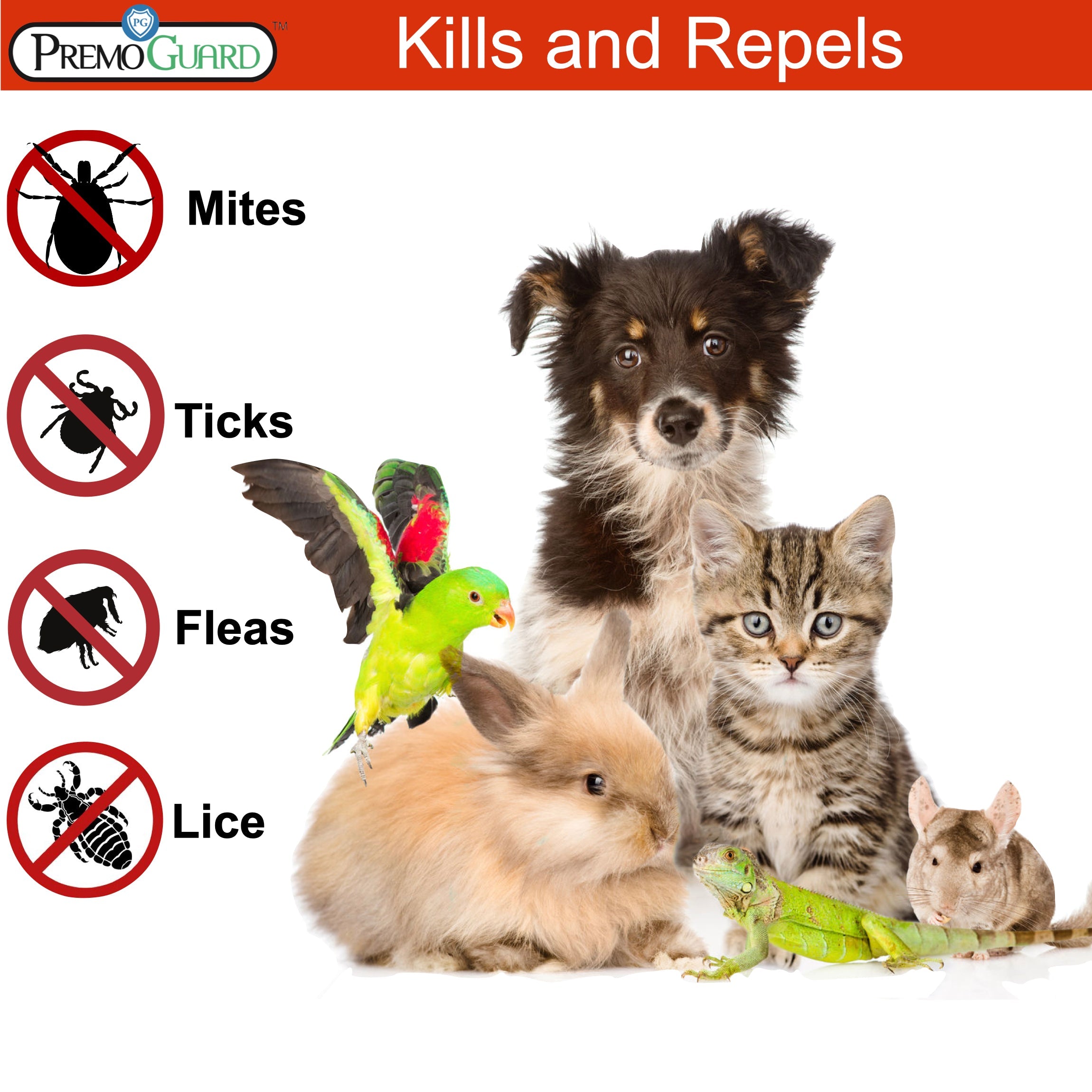 Premo Poultry Protector spray kills and repels mites,ticks, fleas and lice