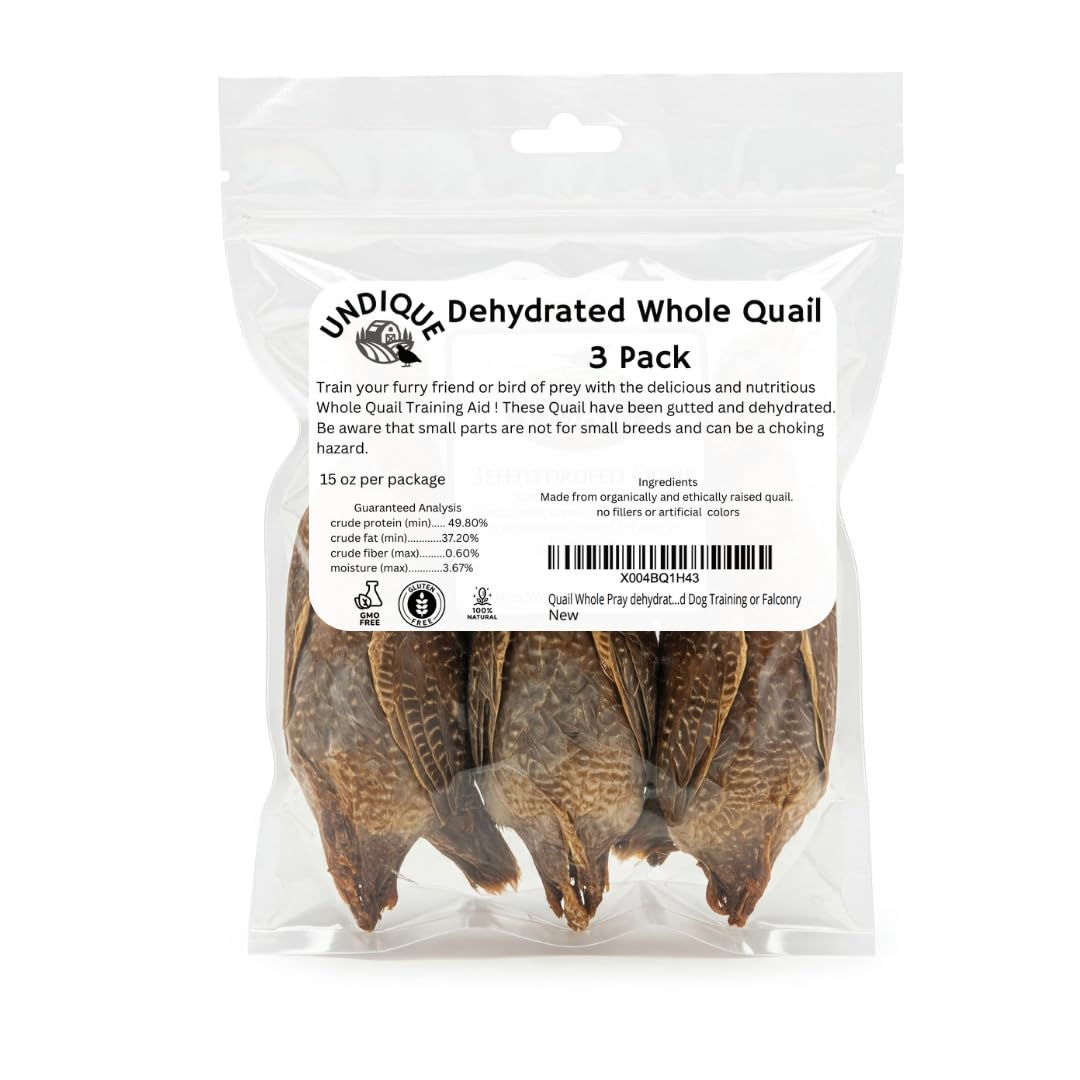 Quail Whole Prey dehydrated for Bird Dog Training or Falconry