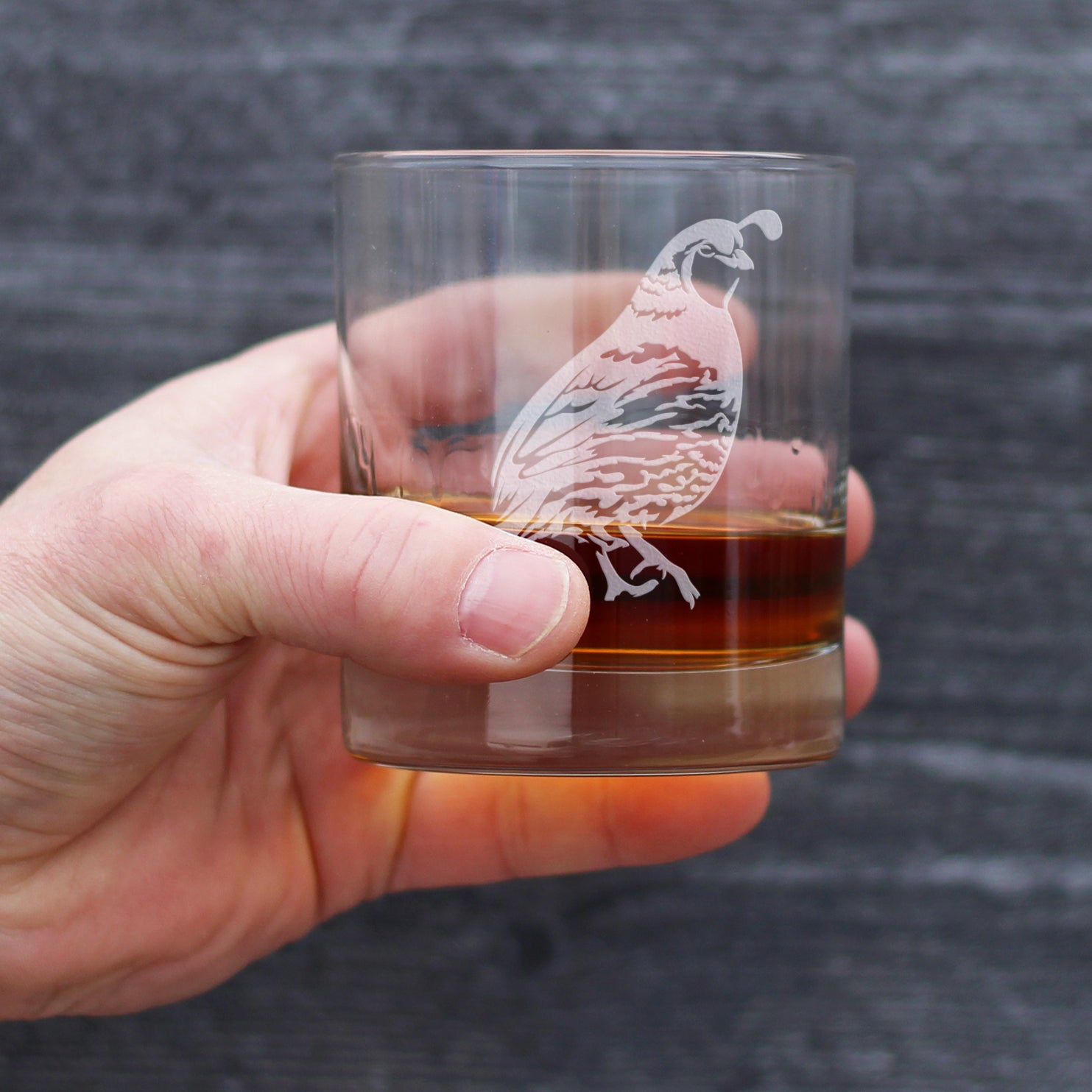Quail Whiskey Rocks Glass - Fun Bird Themed Gifts and Decor for Men & Women - 10.25 Glasses