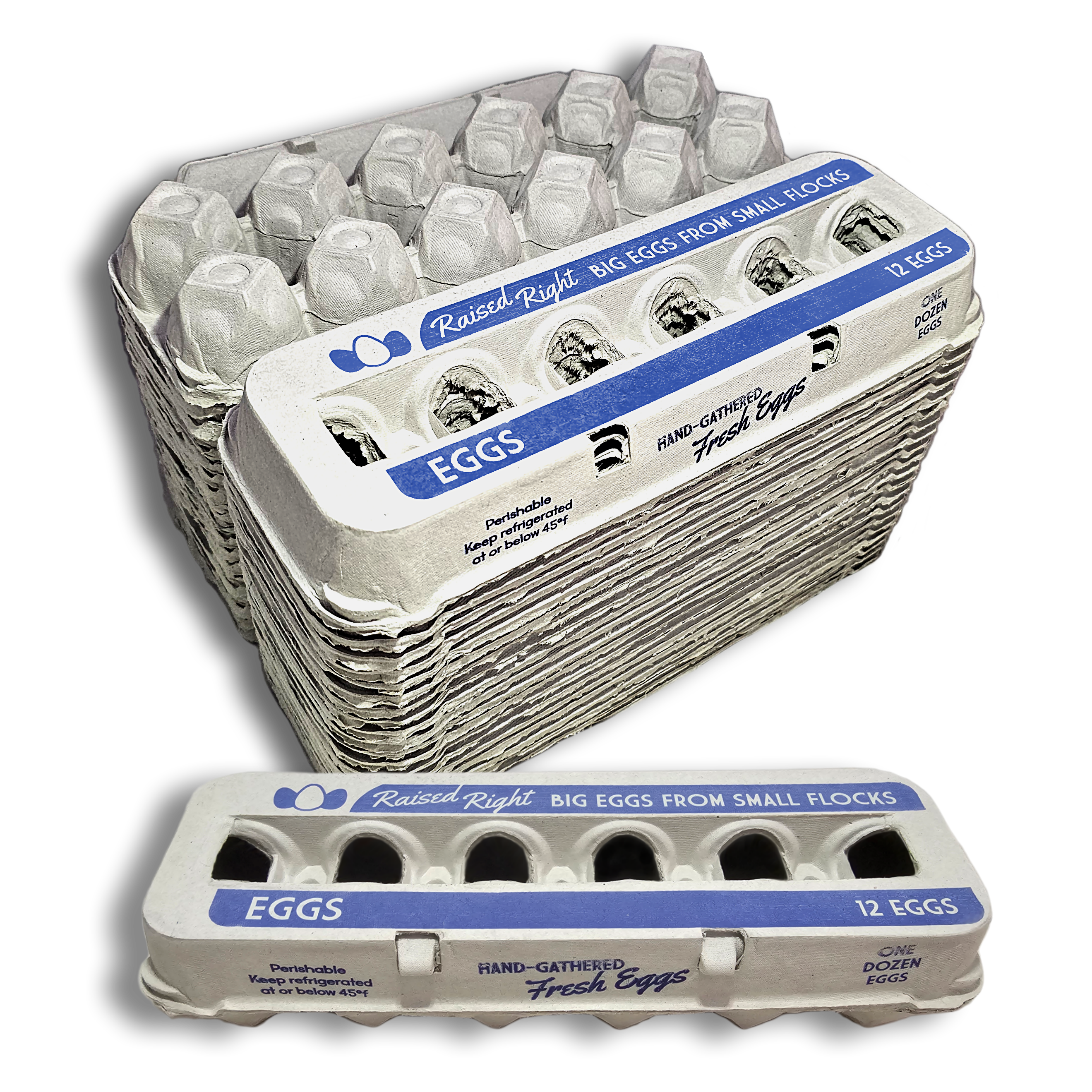 Recycled cardboard Henlay jumbo egg cartons in 20 or 75 pack