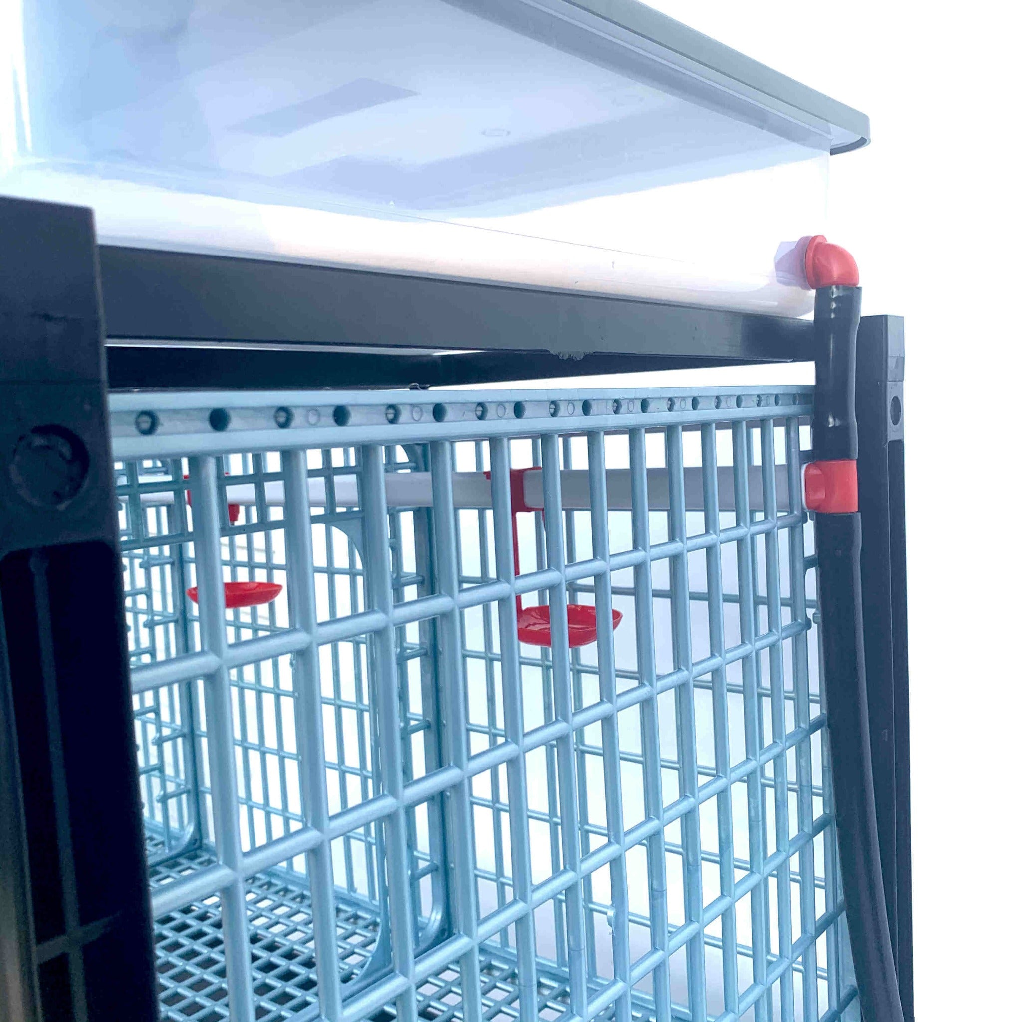 Removable poultry feeder with grill cover designed to reduce scattered feed