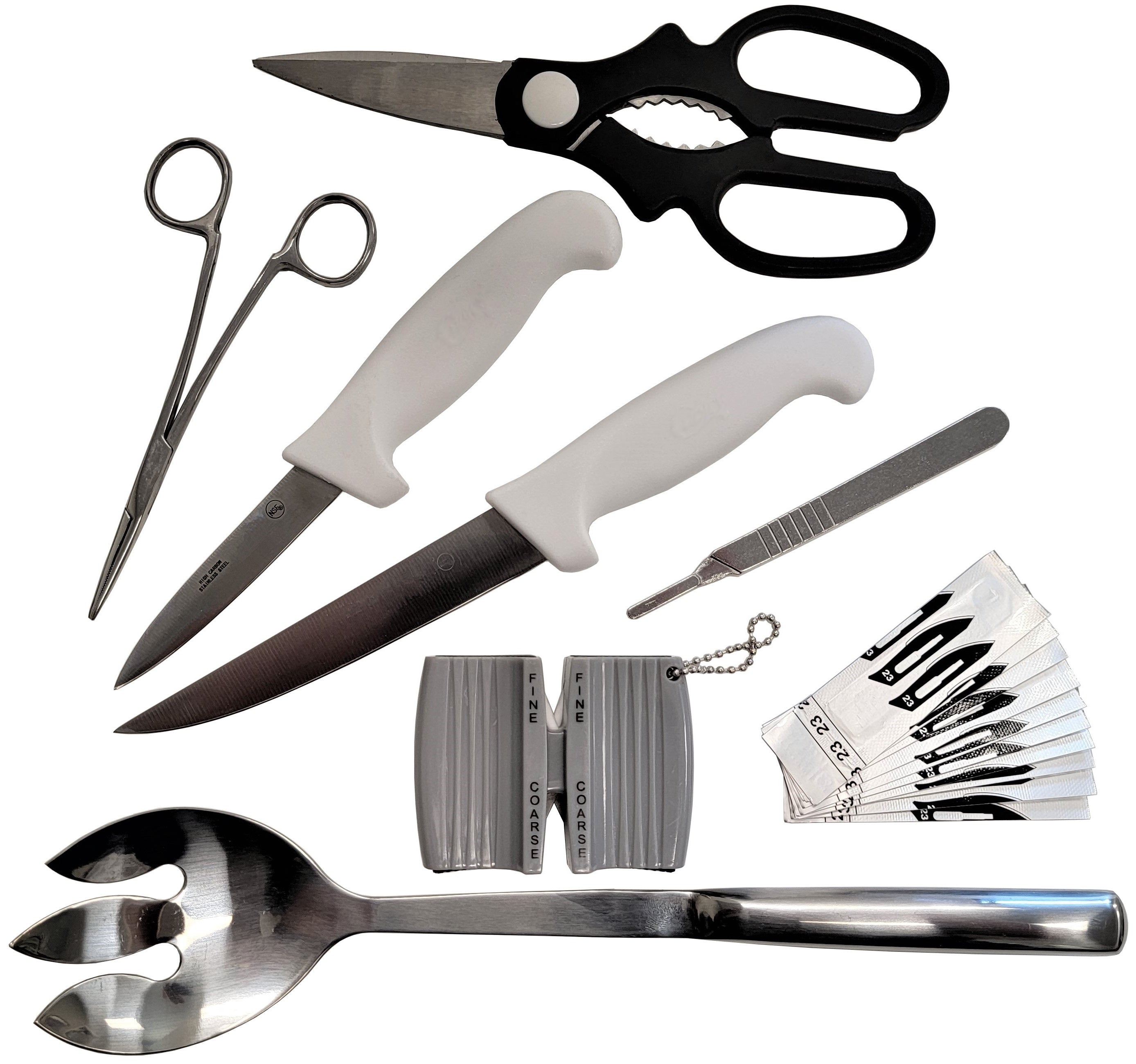 Rite Farm Products poultry processing kit with butcher knives and scissors